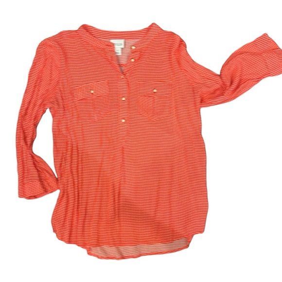 Stylus 3/4 sleeve half button down blouse - Picture 2 of 4